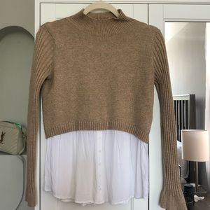 Tan Fall Sweater - Faux layering